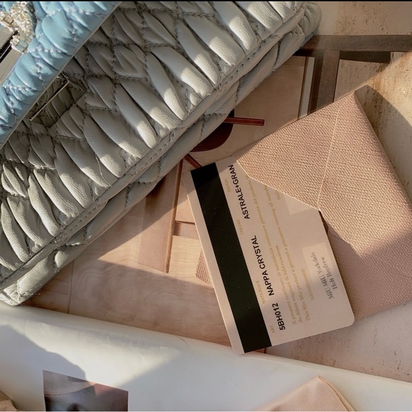 Miu Miu Quilted Blue and Gray Clutch - Picture 6 of 11